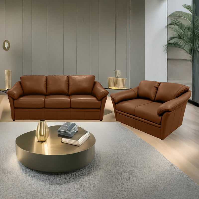 Lyons Leather Sofa & Loveseat Set