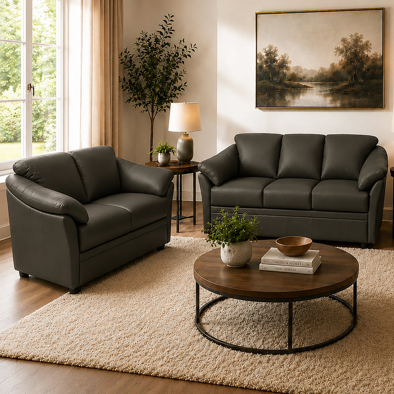 Lyons Leather Sofa & Loveseat Set - Coja