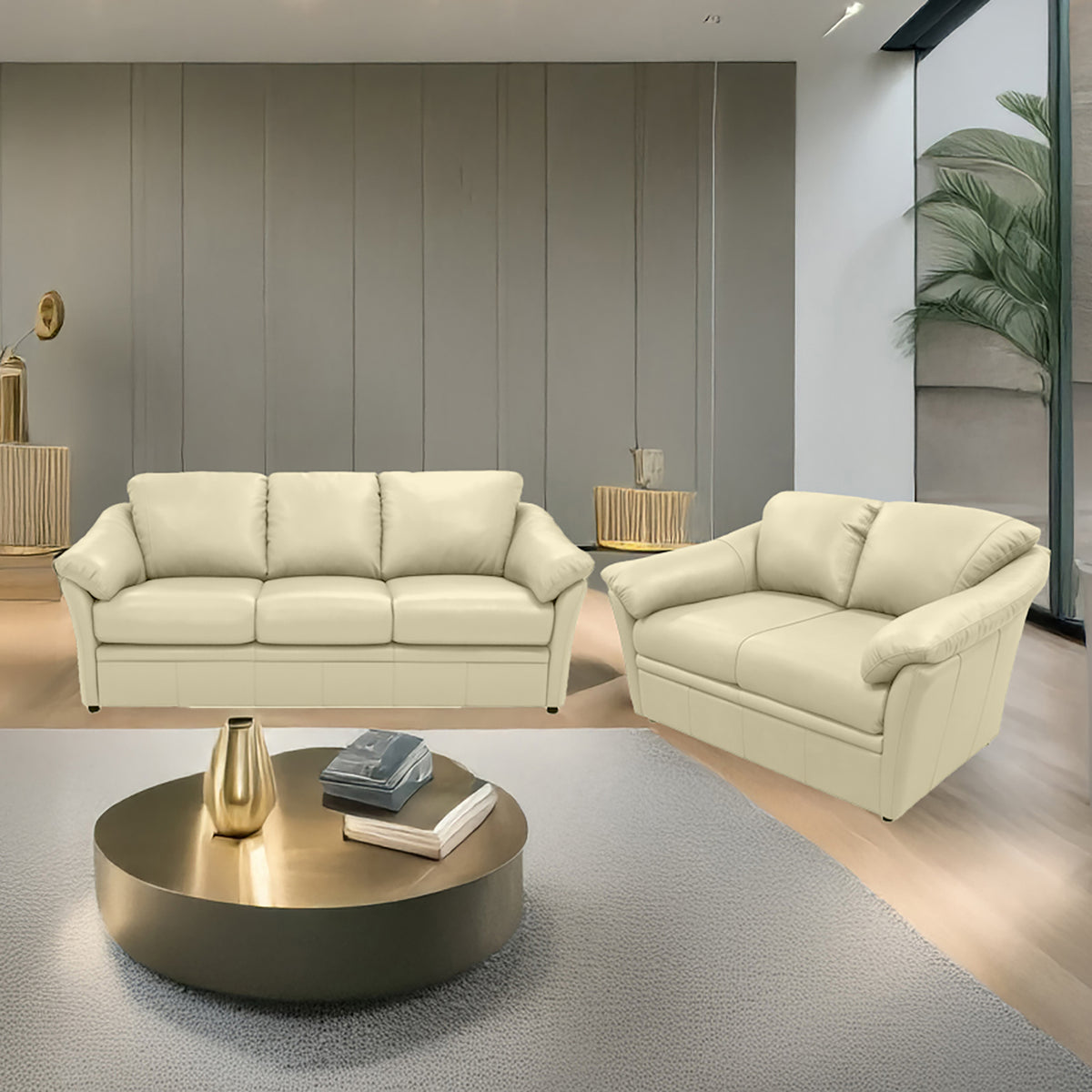 Lyons Leather Sofa & Loveseat Set