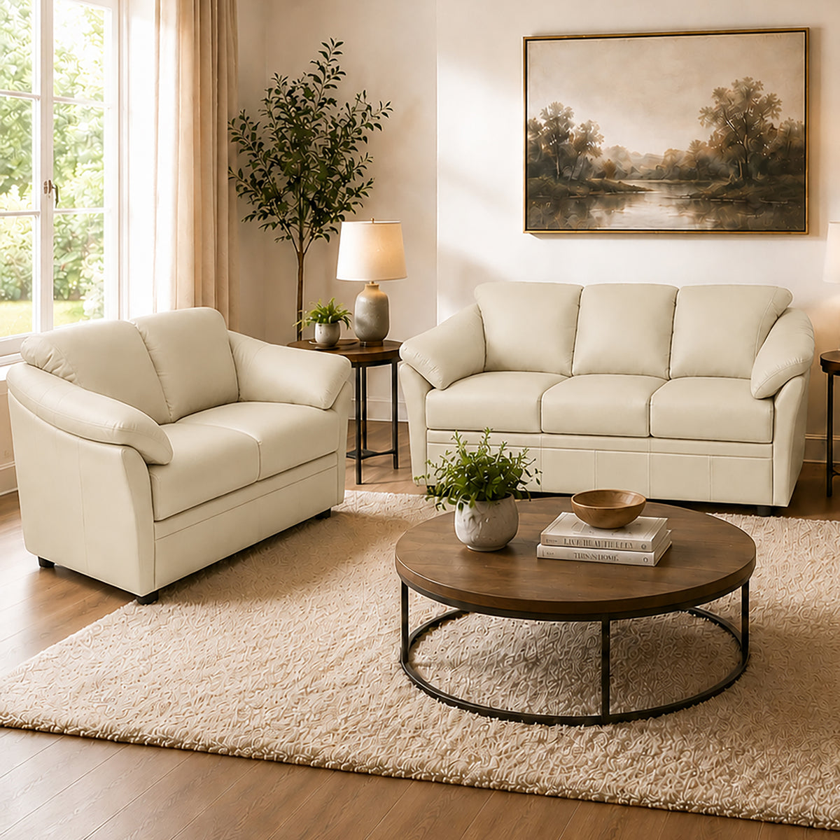 Lyons Leather Sofa & Loveseat Set - Coja