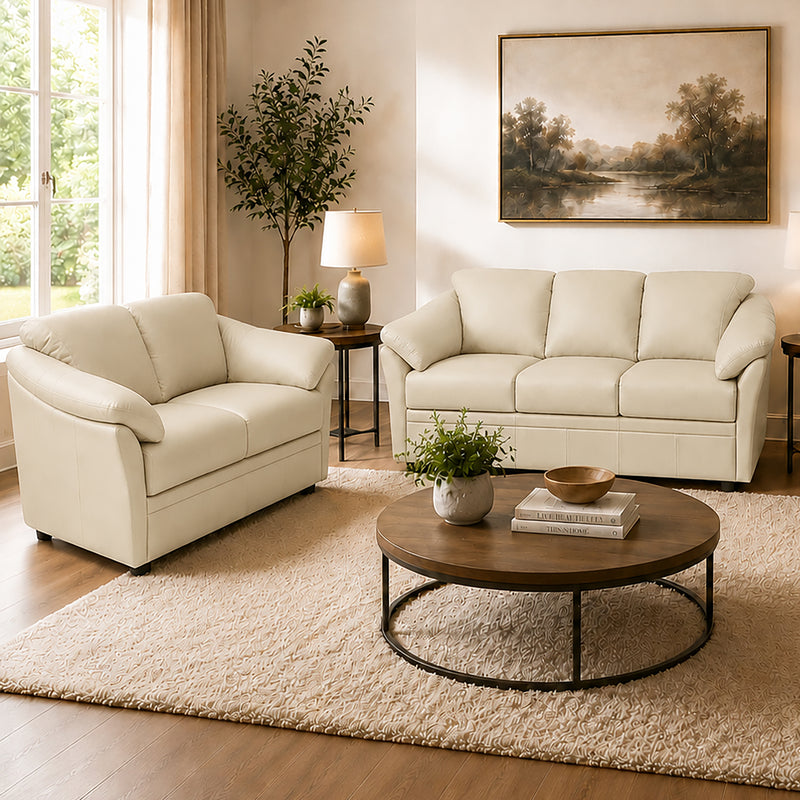Lyons Leather Sofa & Loveseat Set - Coja