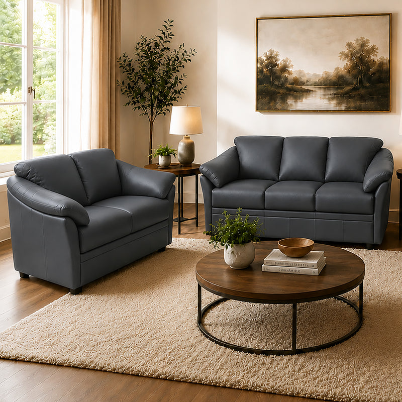 Lyons Leather Sofa & Loveseat Set - Coja