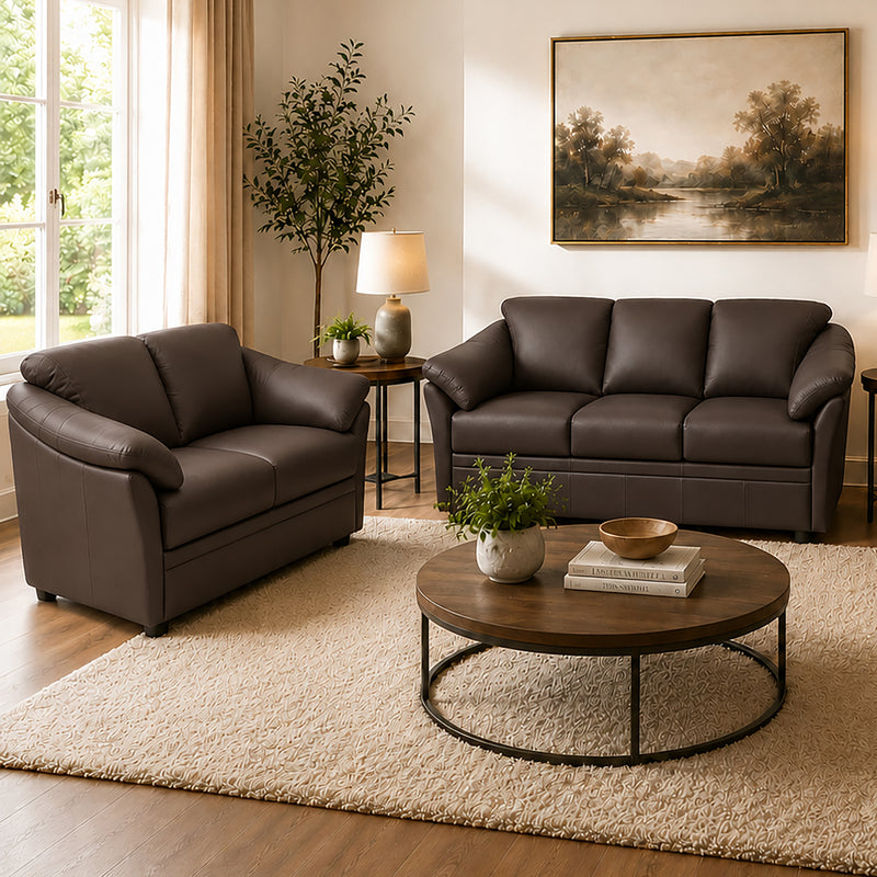 Lyons Leather Sofa & Loveseat Set - Coja