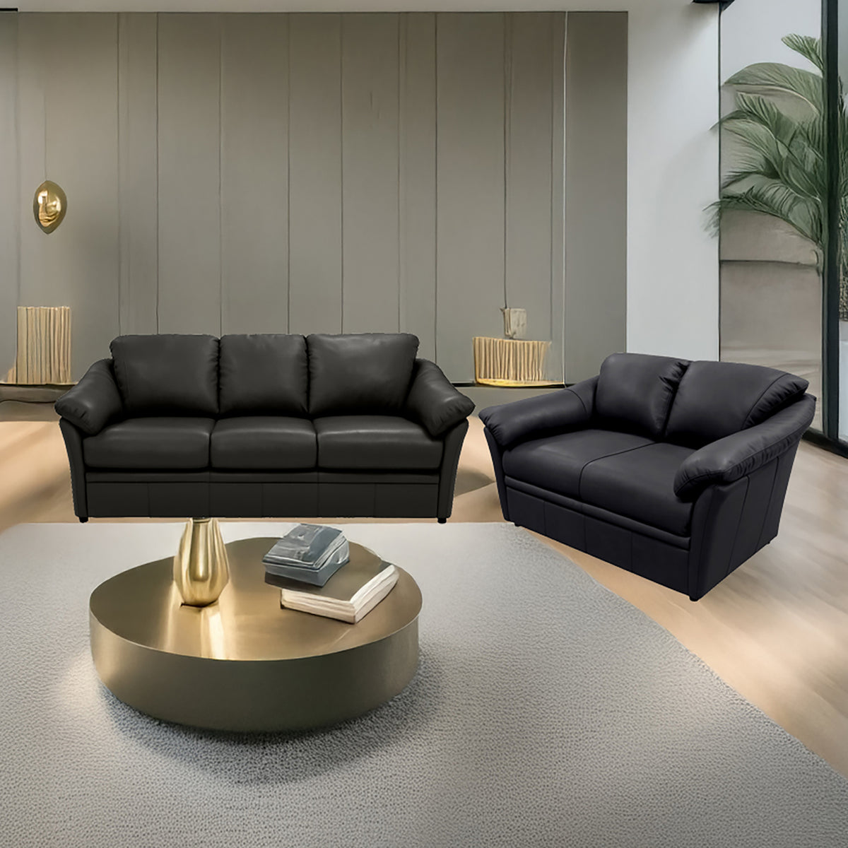 Lyons Leather Sofa & Loveseat Set