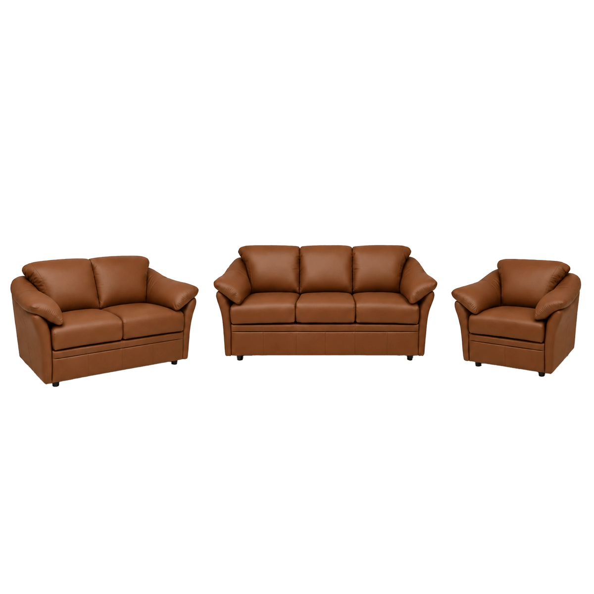 Lyons Leather Sofa, Loveseat & Chair Set - Coja
