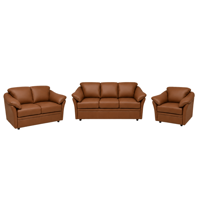 Lyons Leather Sofa, Loveseat & Chair Set - Coja