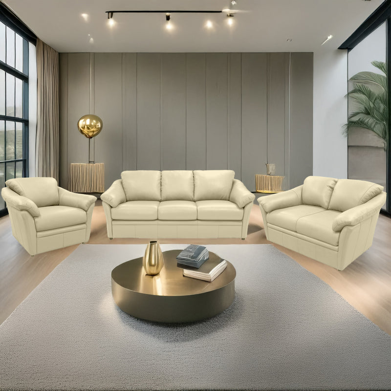 Lyons Leather Sofa, Loveseat & Chair Set