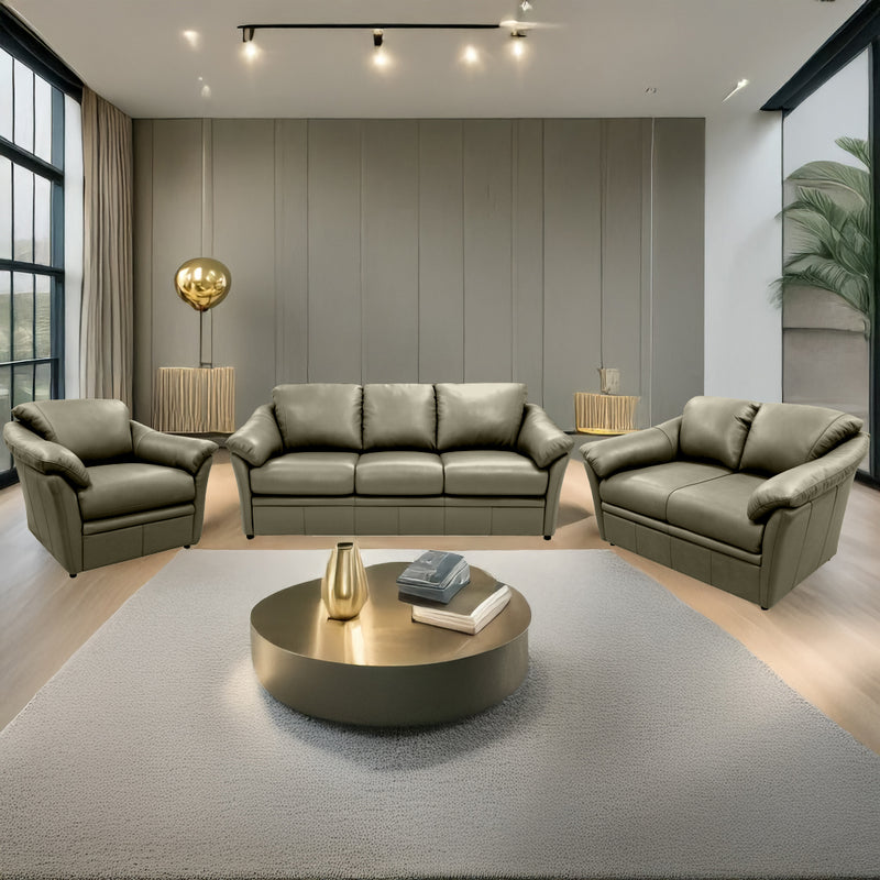 Lyons Leather Sofa, Loveseat & Chair Set