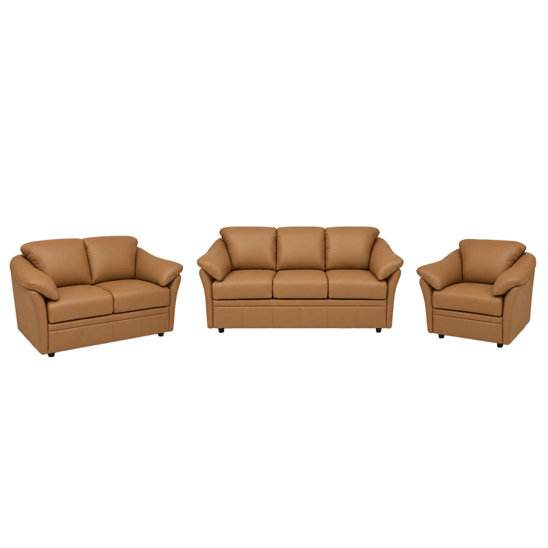 Lyons Leather Sofa, Loveseat & Chair Set - Coja