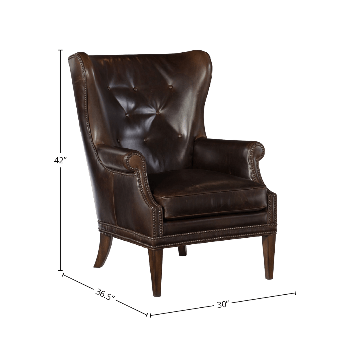 Melany 30&quot; Wide Side Chair, Leather - Coja