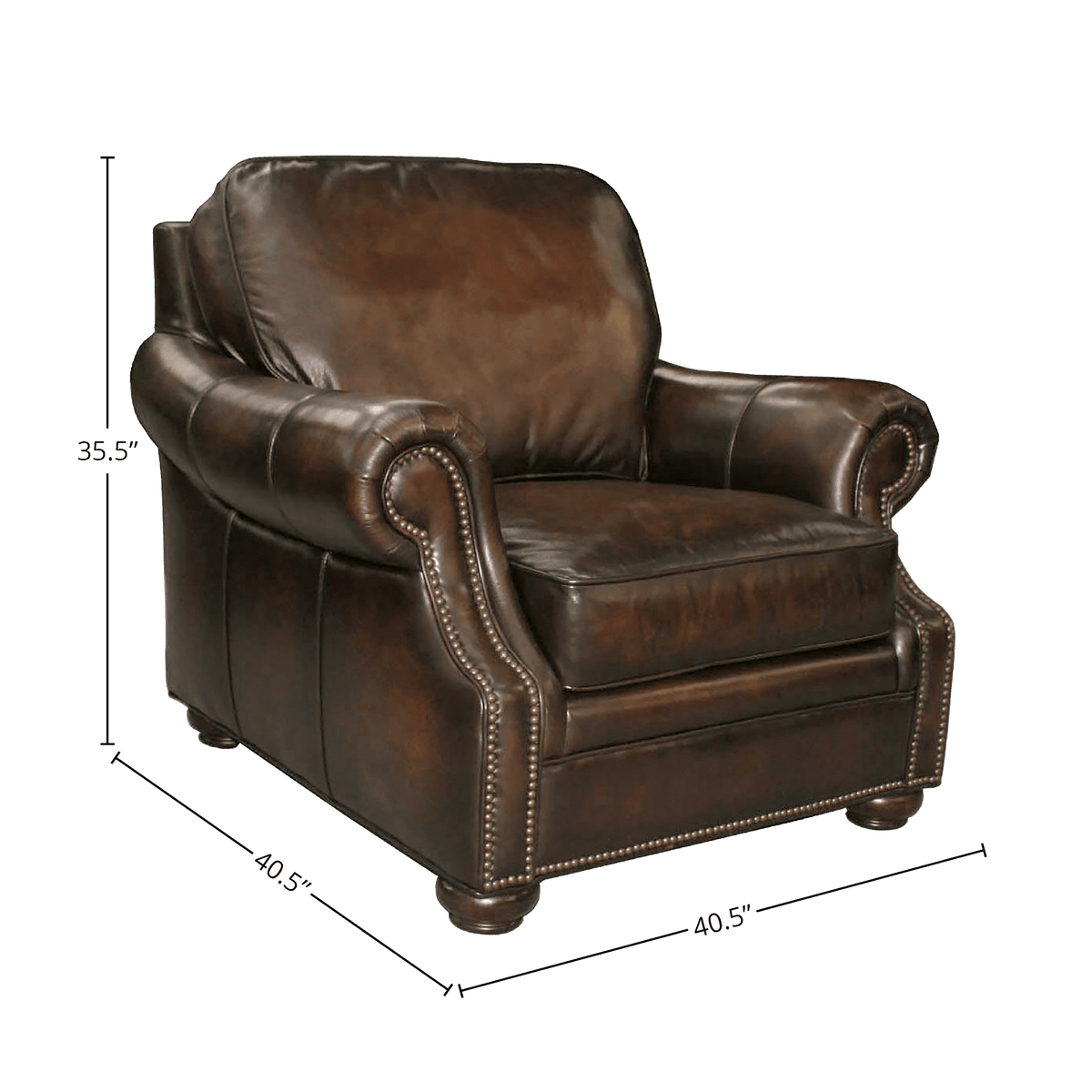 Micca 40.5&quot; Wide Side Chair, Leather, Brown - Coja