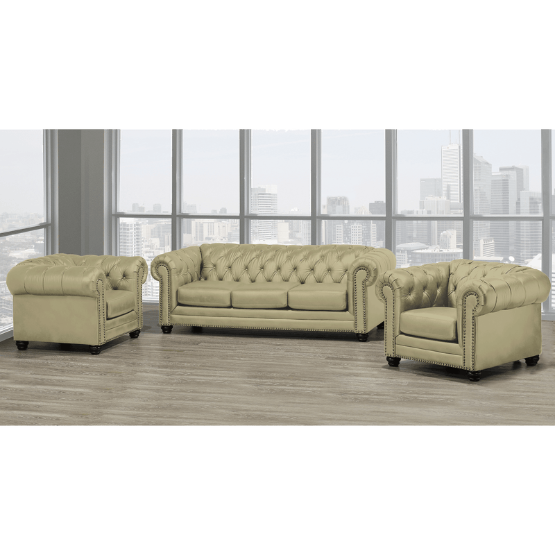 Maryport Top Grain Leather Sofa and Two Chair Set - Coja