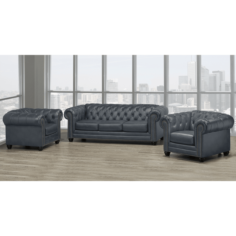 Maryport Top Grain Leather Sofa and Two Chair Set - Coja