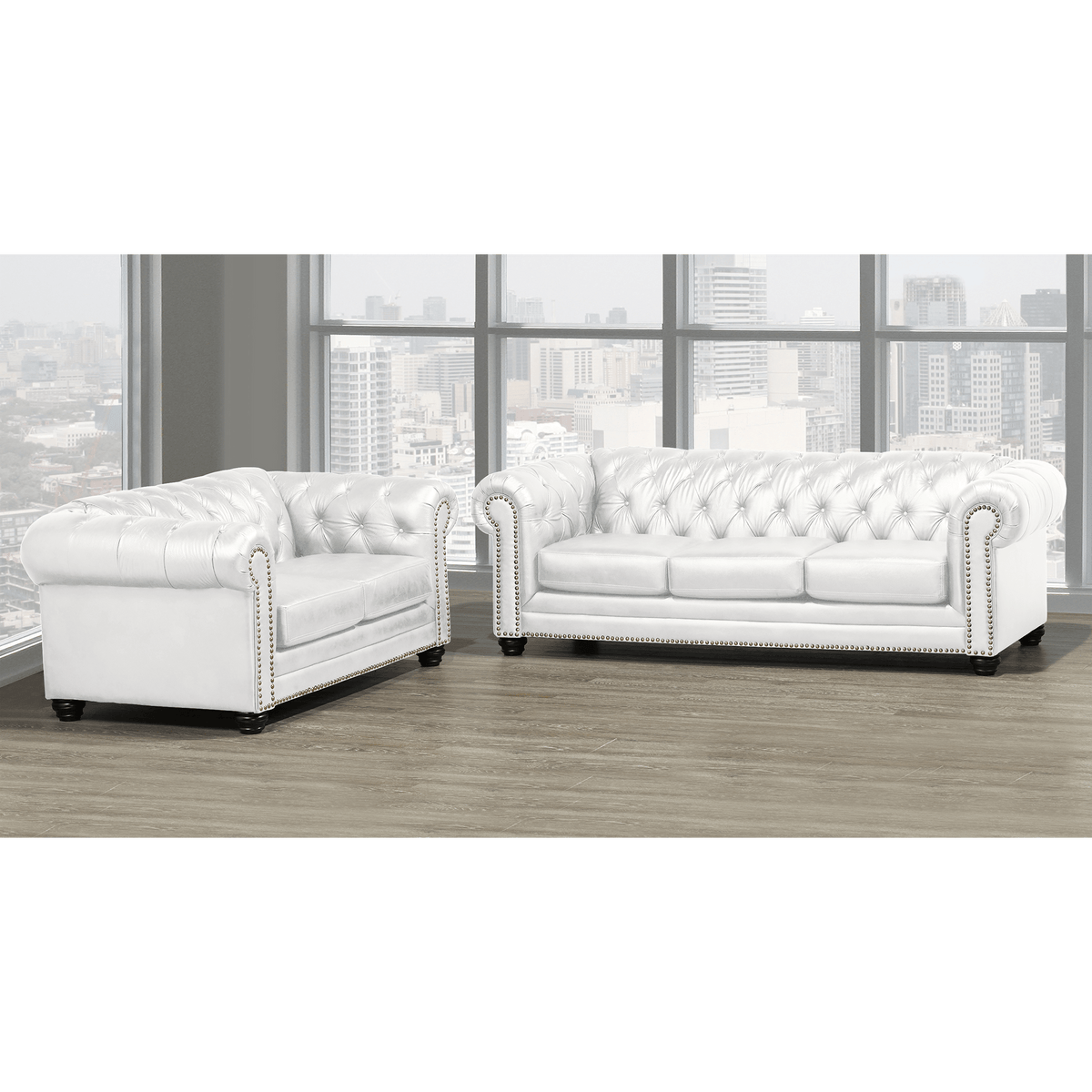 Maryport Top Grain Leather Sofa and Loveseat Set - Coja