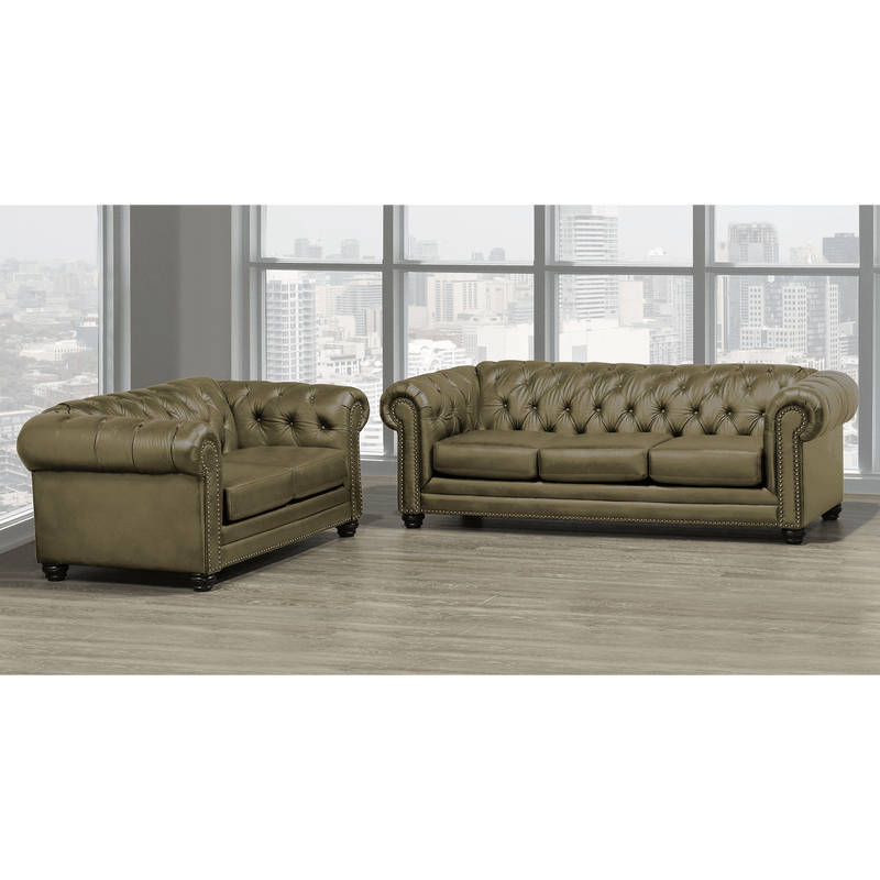 Maryport Top Grain Leather Sofa and Loveseat Set - Coja