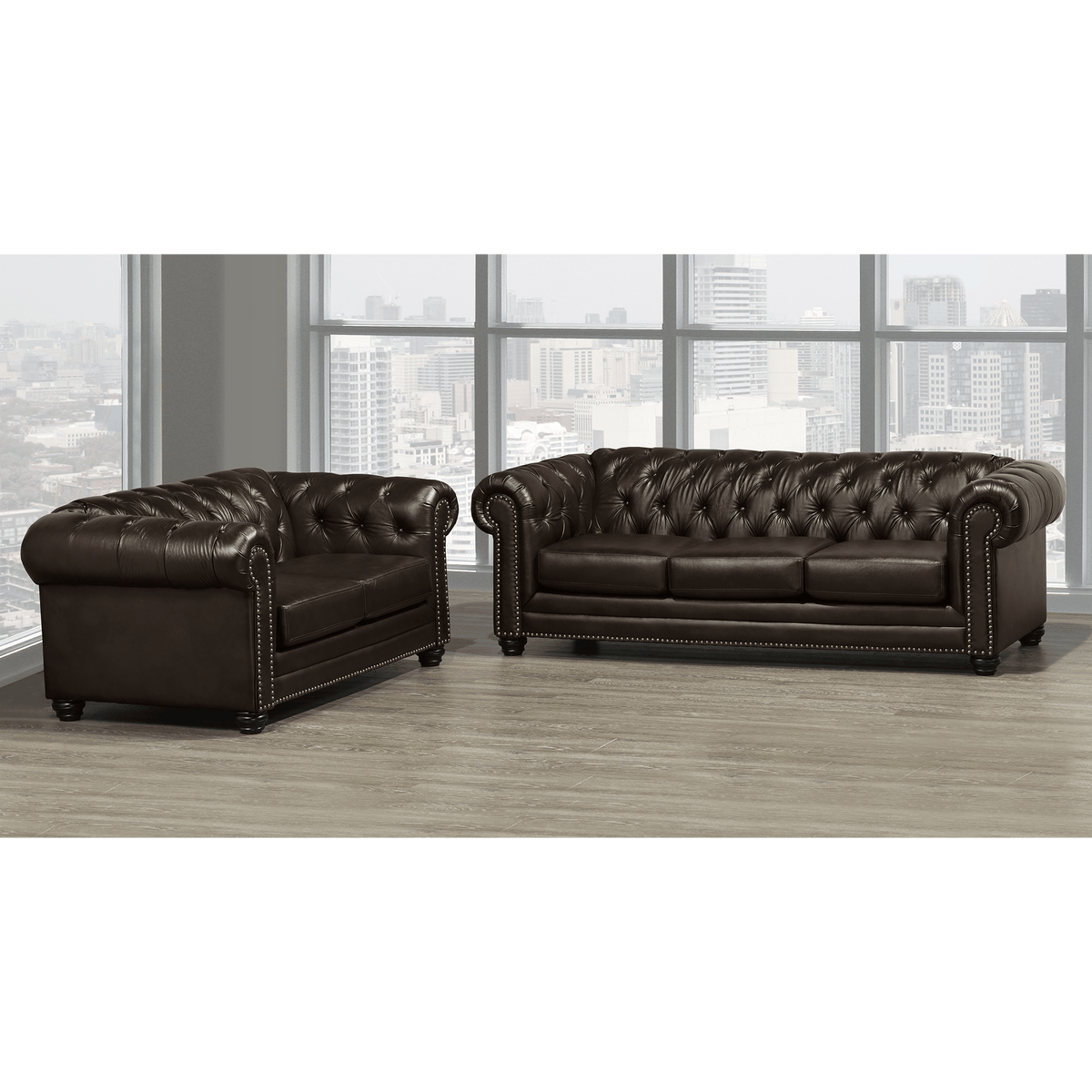 Maryport Top Grain Leather Sofa and Loveseat Set - Coja