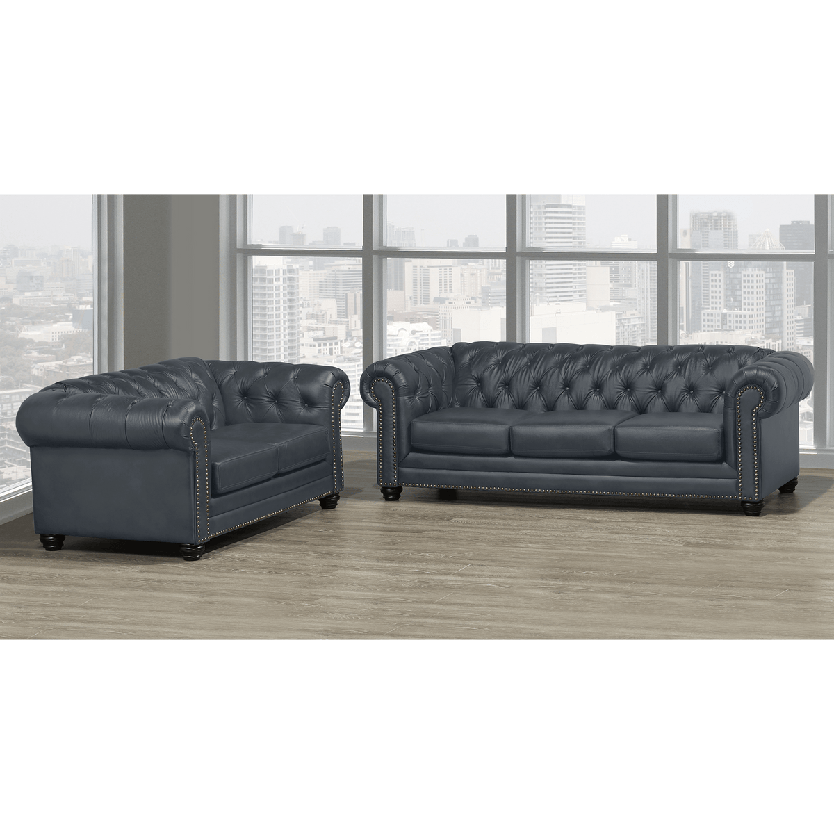 Maryport Top Grain Leather Sofa and Loveseat Set - Coja