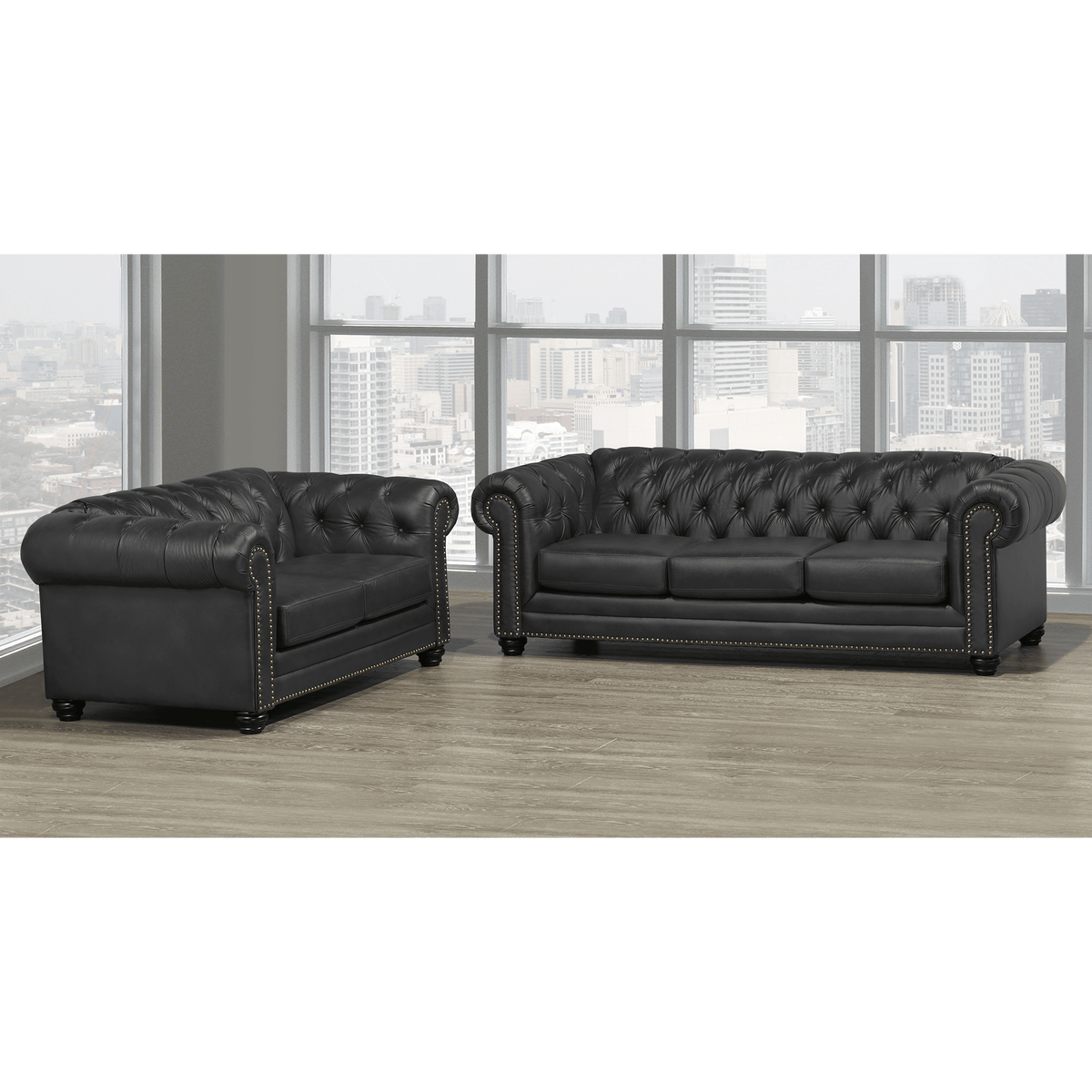 Maryport Top Grain Leather Sofa and Loveseat Set - Coja