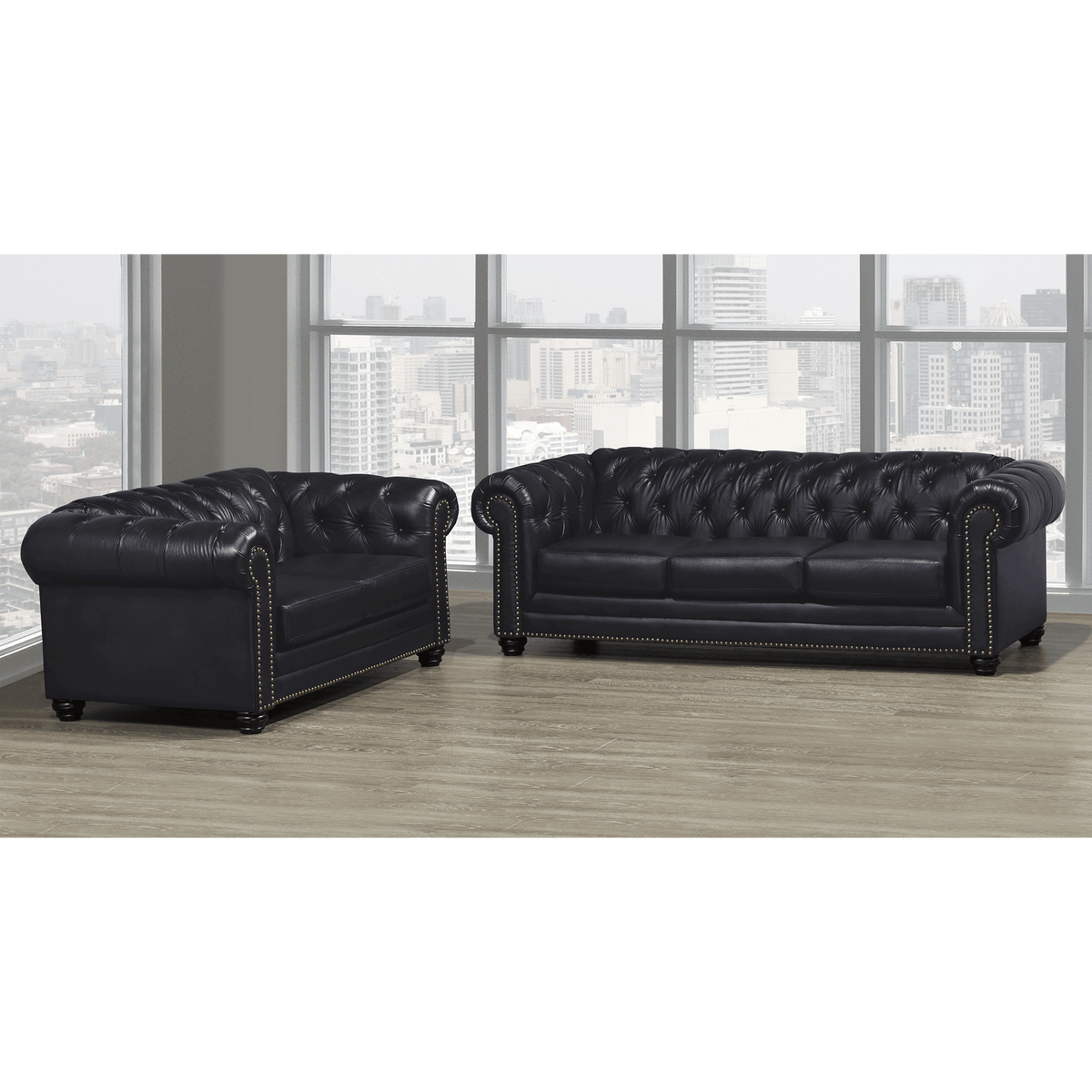 Maryport Top Grain Leather Sofa and Loveseat Set - Coja