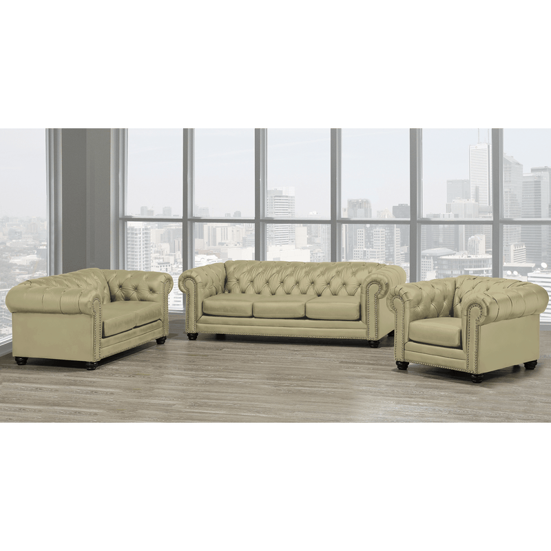 Maryport Top Grain Leather Sofa, Loveseat and Armchair Set - Coja