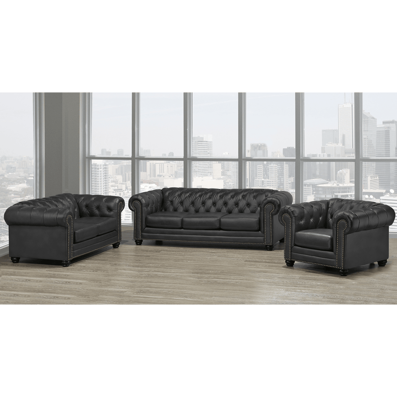 Maryport Top Grain Leather Sofa, Loveseat and Armchair Set - Coja