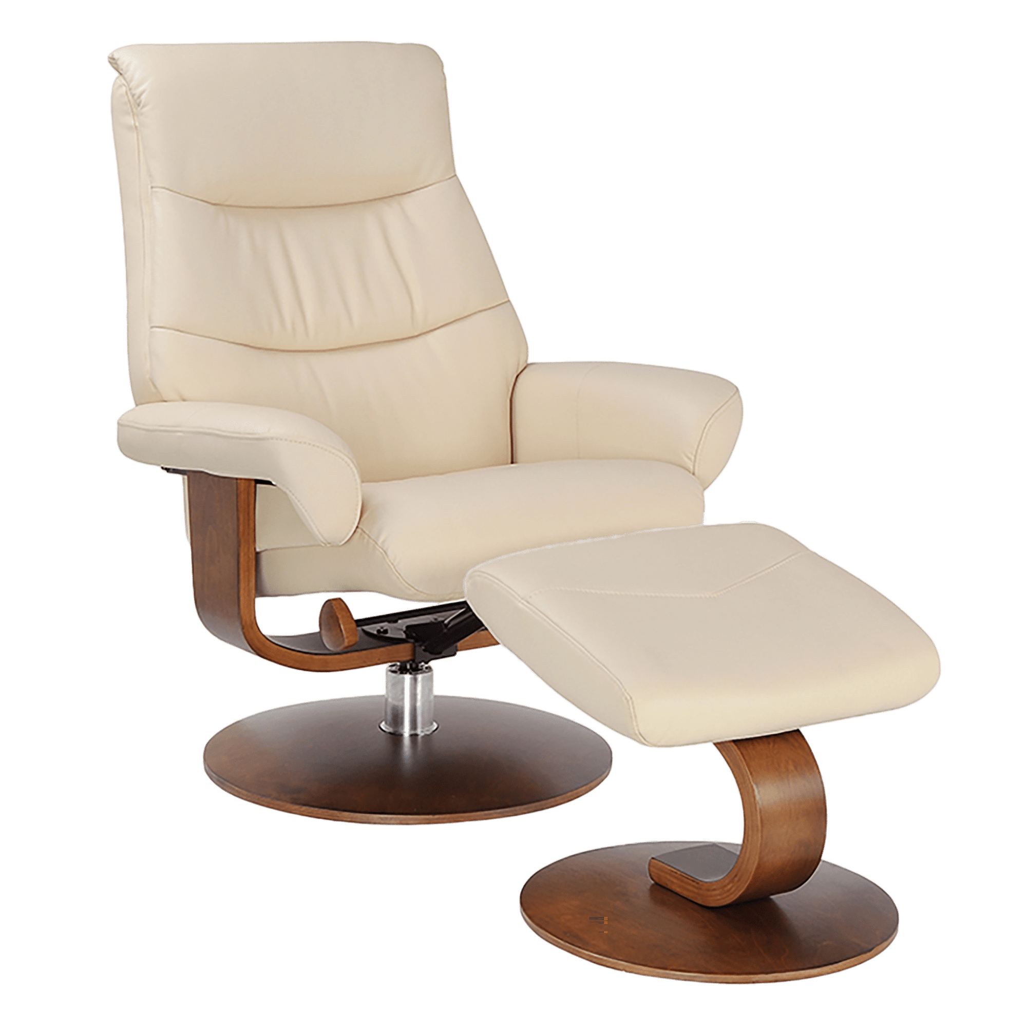 Mercella Leather Swivel Recliner with Matching Ottoman