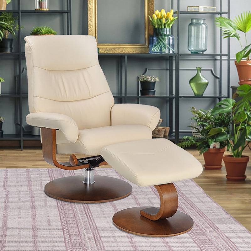 Mercella Swivel Recliner with Matching Ottoman - Coja