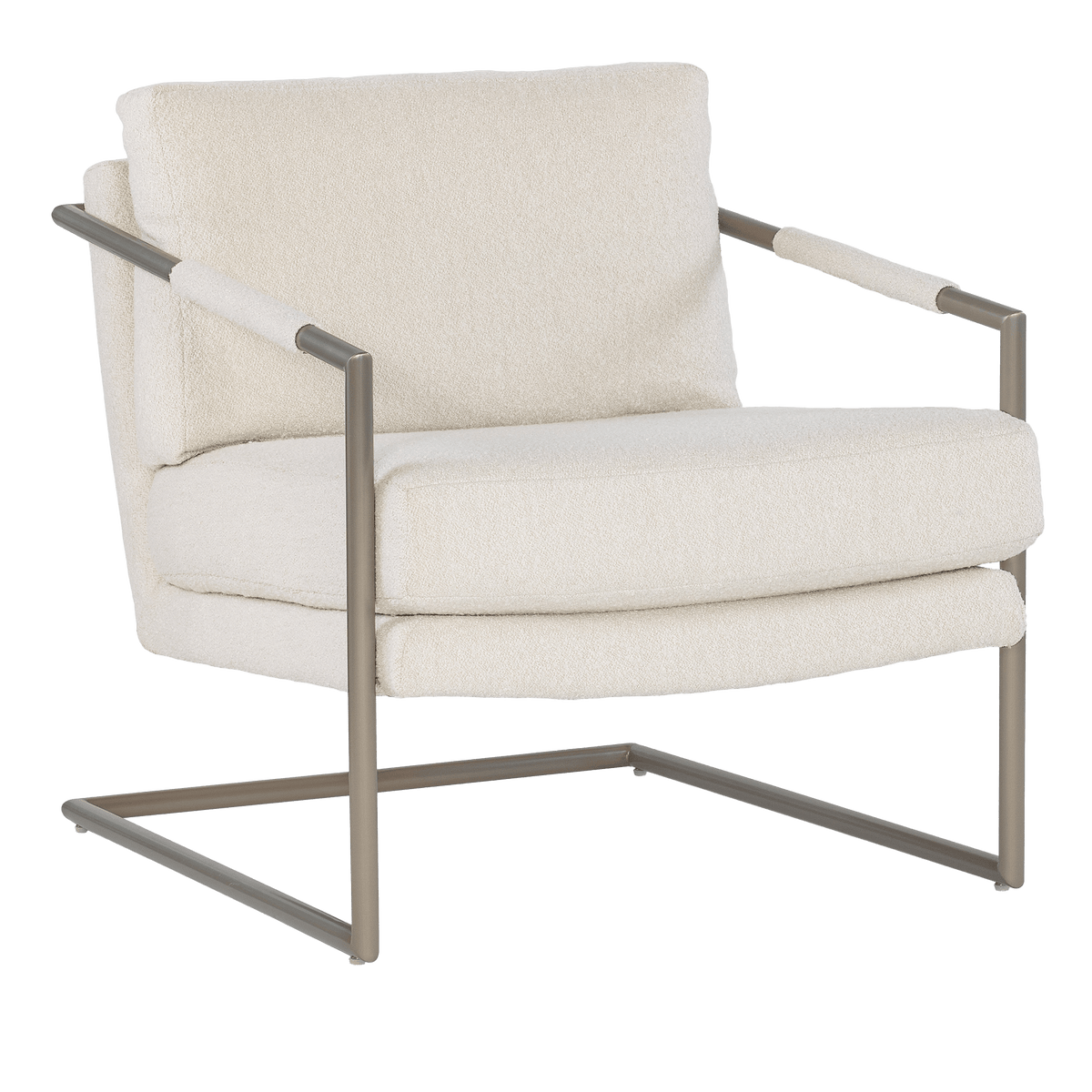 Mellette Fabric and Metal Chair, Natural