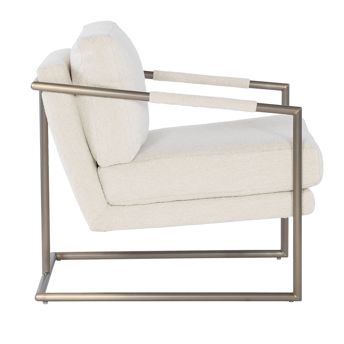 Mellette Fabric and Metal Chair, Natural