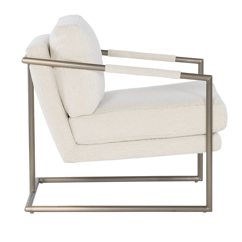 Mellette Fabric and Metal Chair, Natural