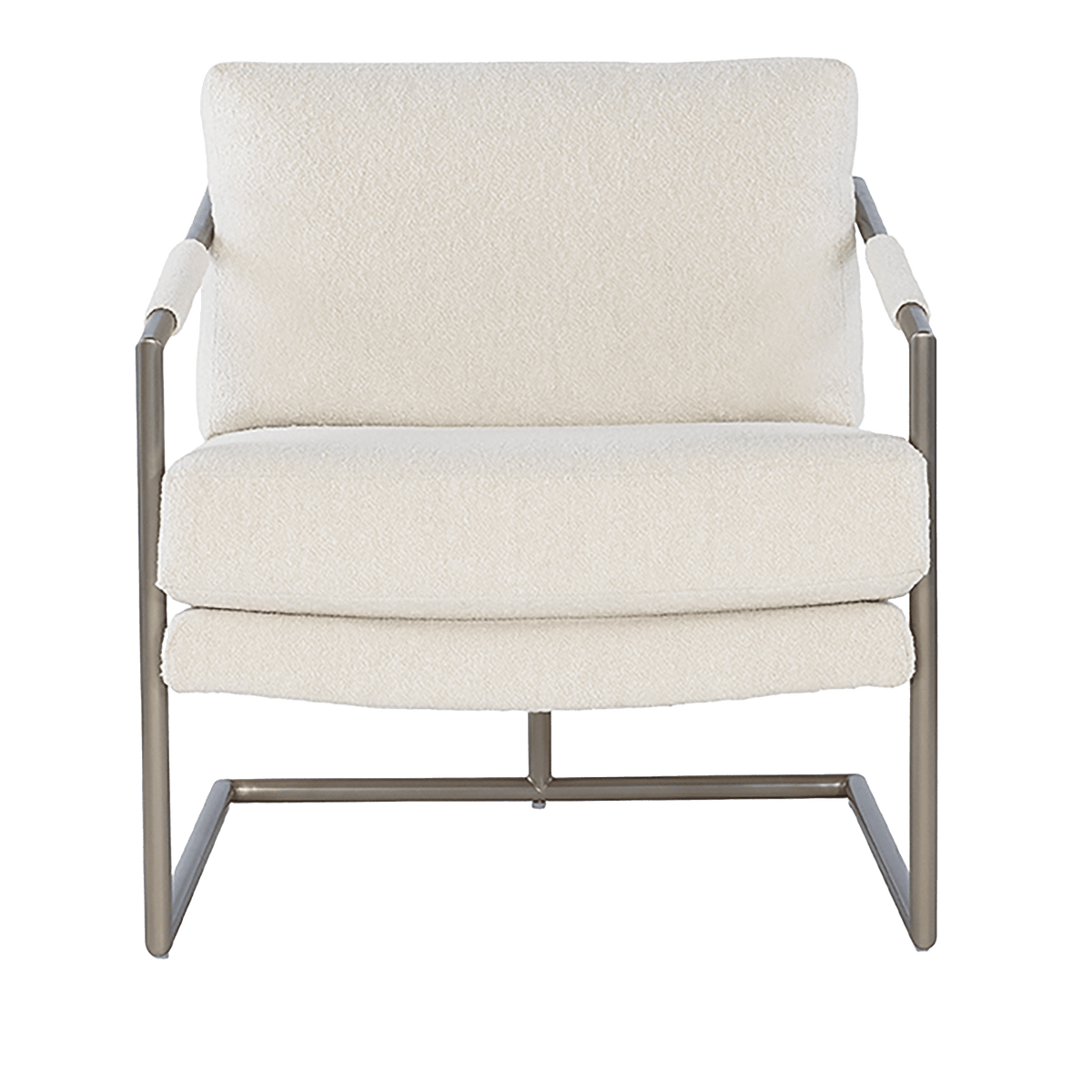 Mellette Fabric and Metal Chair, Natural