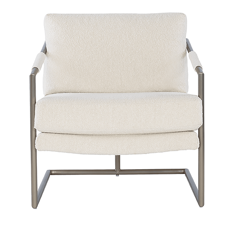 Mellette Fabric and Metal Chair, Natural