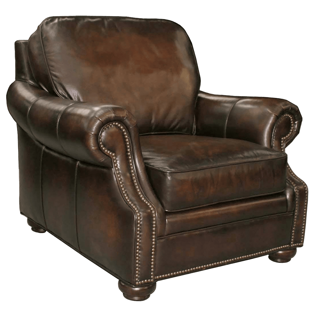 Micca 40.5&quot; Wide Side Chair, Leather, Brown - Coja