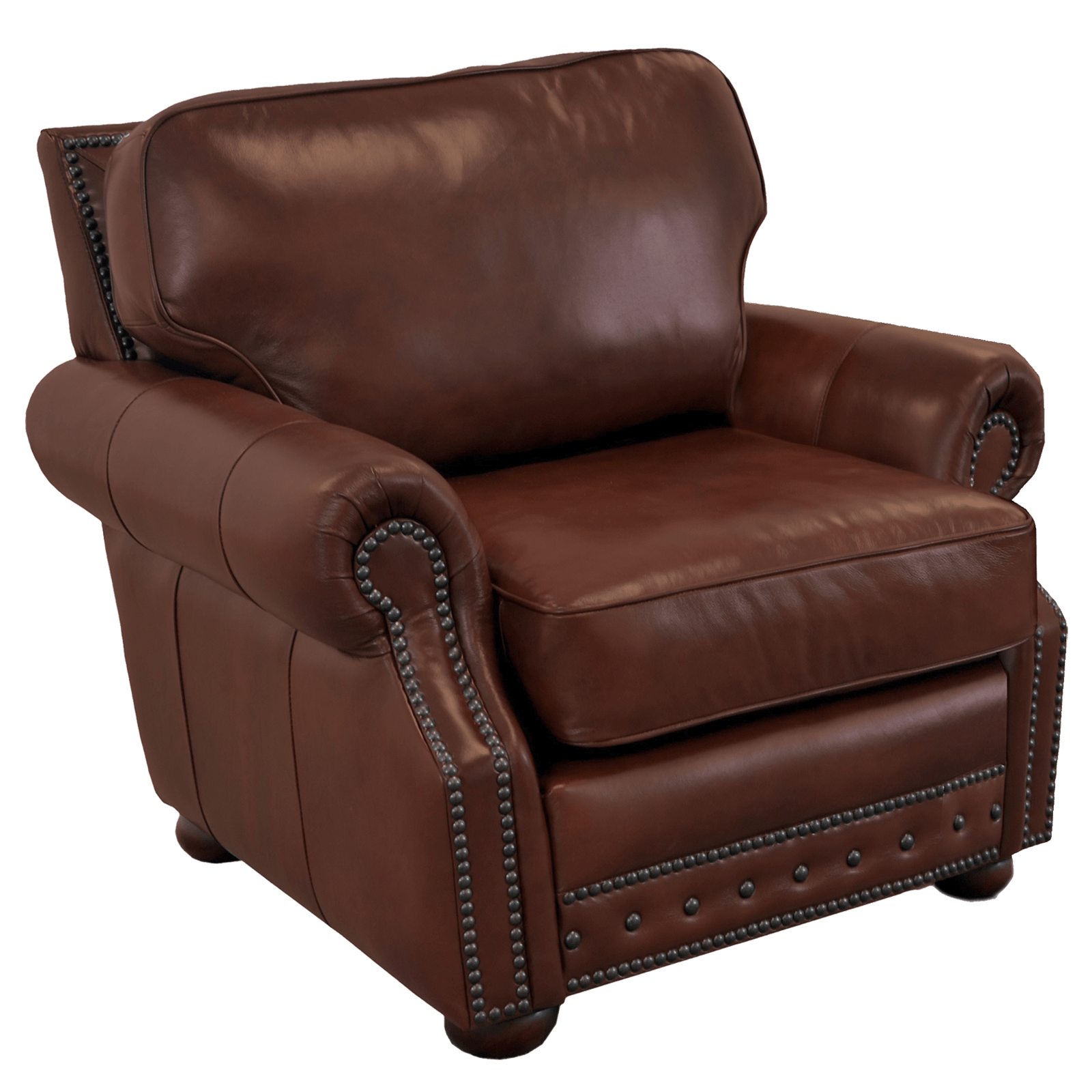 Middleton Genuine Leather Chair With Nailhead Trim - Made in the U.S.A.