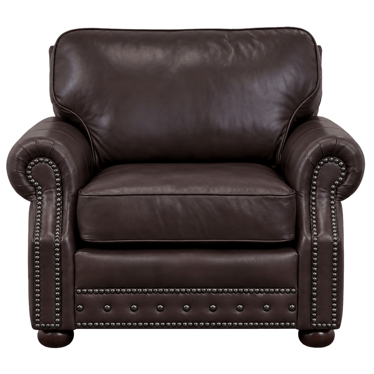 Middleton Genuine Leather Chair With Nailhead Trim - Made in the U.S.A. - Coja