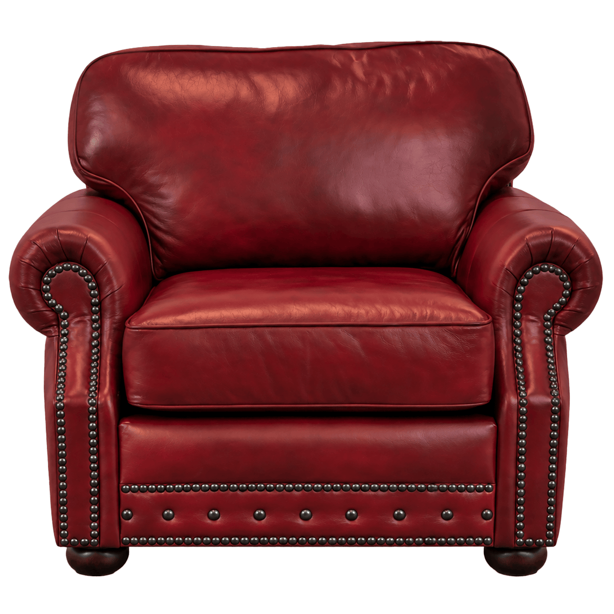 Middleton Genuine Leather Chair With Nailhead Trim - Made in the U.S.A. - Coja