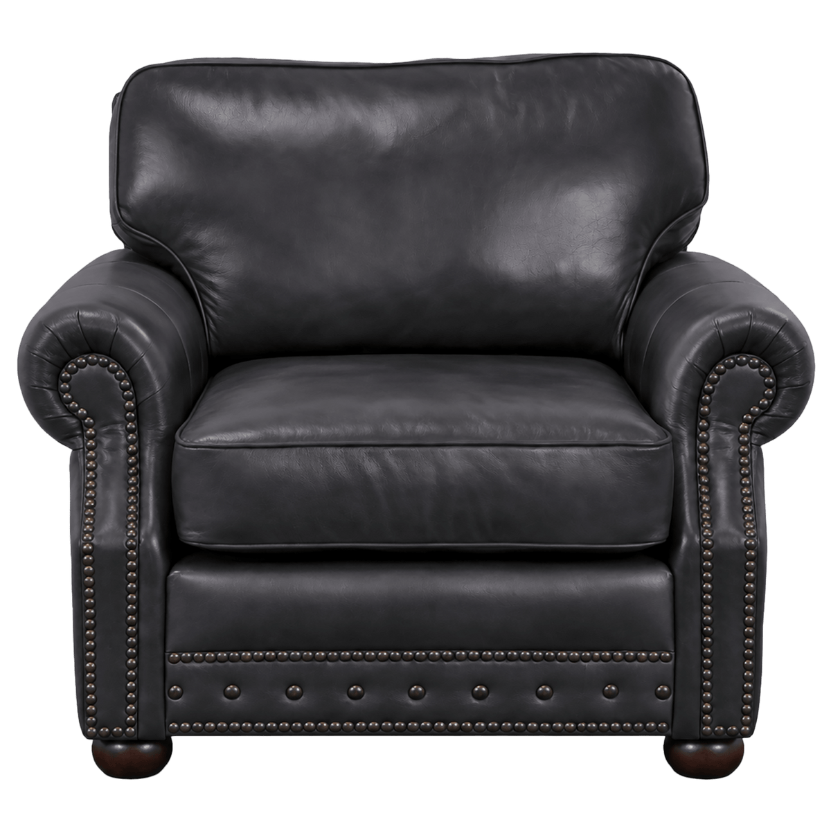 Middleton Genuine Leather Chair With Nailhead Trim - Made in the U.S.A. - Coja