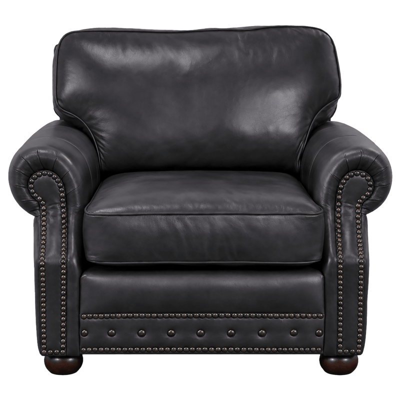 Middleton Genuine Leather Chair With Nailhead Trim - Made in the U.S.A. - Coja