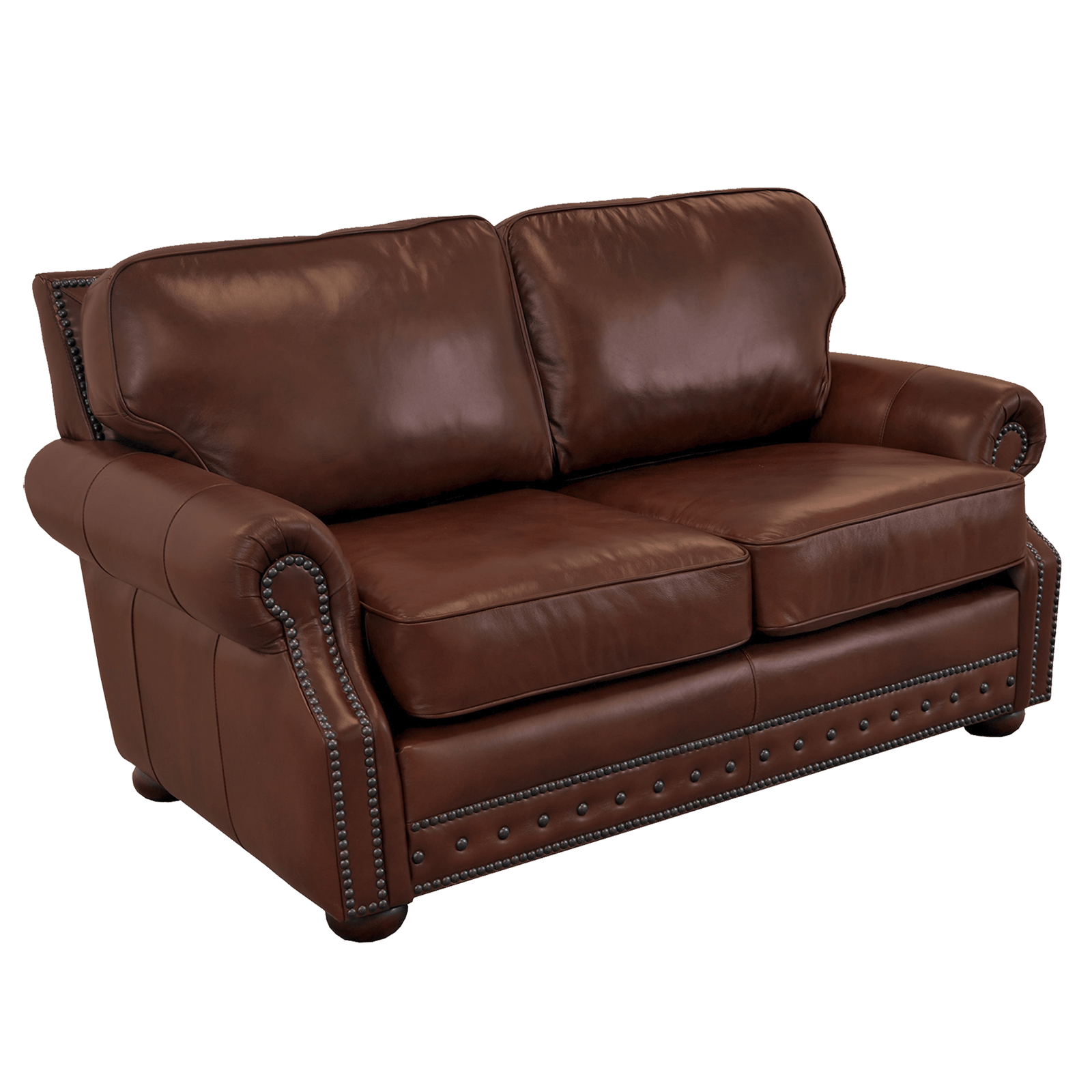 Middleton Genuine Leather Loveseat With Nailhead Trim - Made in the U.S.A.