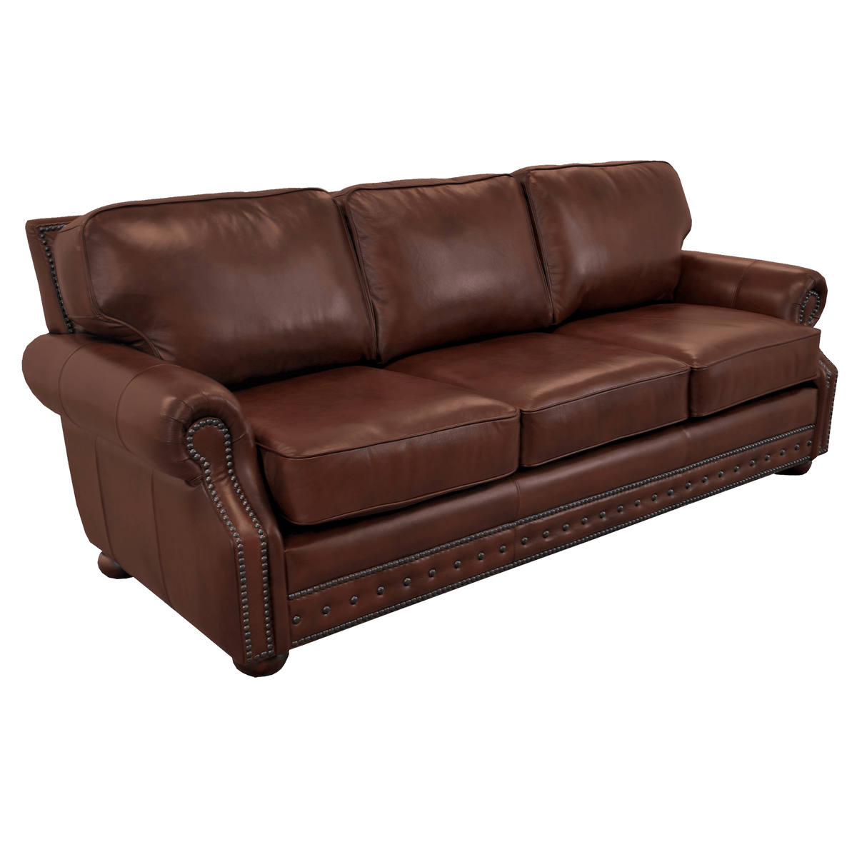 Middleton Genuine Leather Sofa With Nailhead Trim - Made in the U.S.A. - Coja