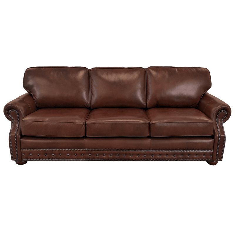 Middleton Genuine Leather Sofa With Nailhead Trim - Made in the U.S.A. - Coja