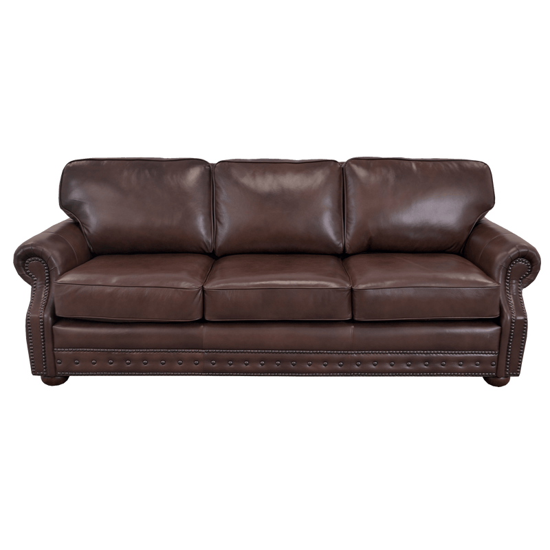 Middleton Genuine Leather Sofa With Nailhead Trim - Made in the U.S.A. - Coja