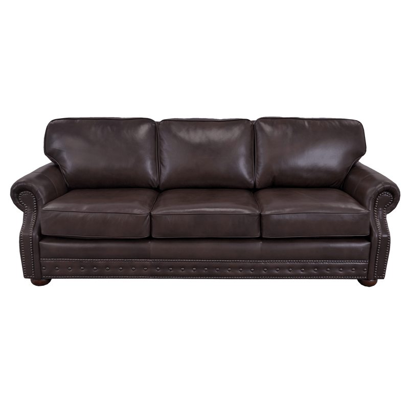 Middleton Genuine Leather Sofa With Nailhead Trim - Made in the U.S.A. - Coja