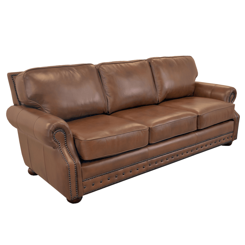 Middleton Genuine Leather Sofa With Nailhead Trim - Made in the U.S.A. - Coja