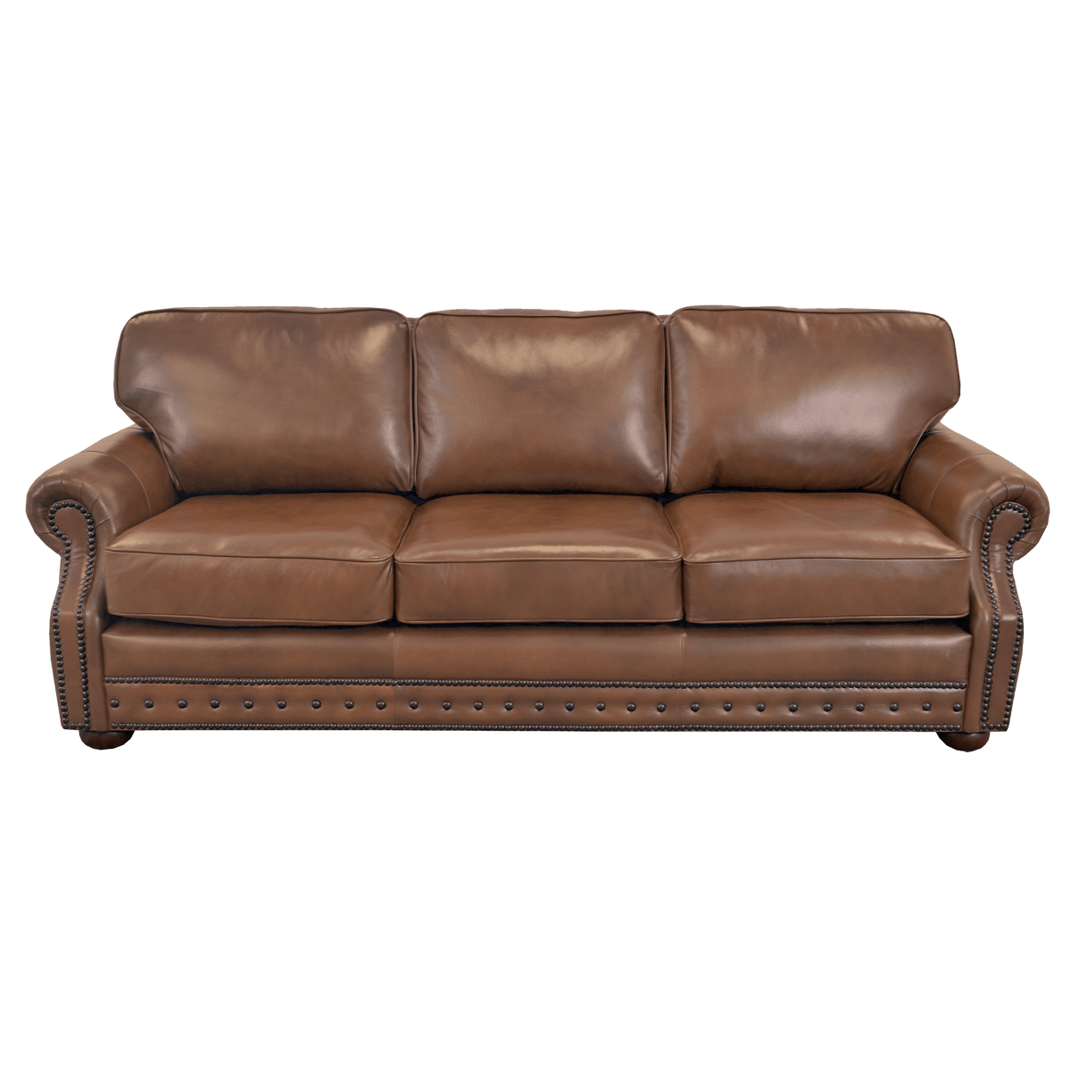 Middleton Genuine Leather Sofa With Nailhead Trim - Made in the U.S.A. - Coja
