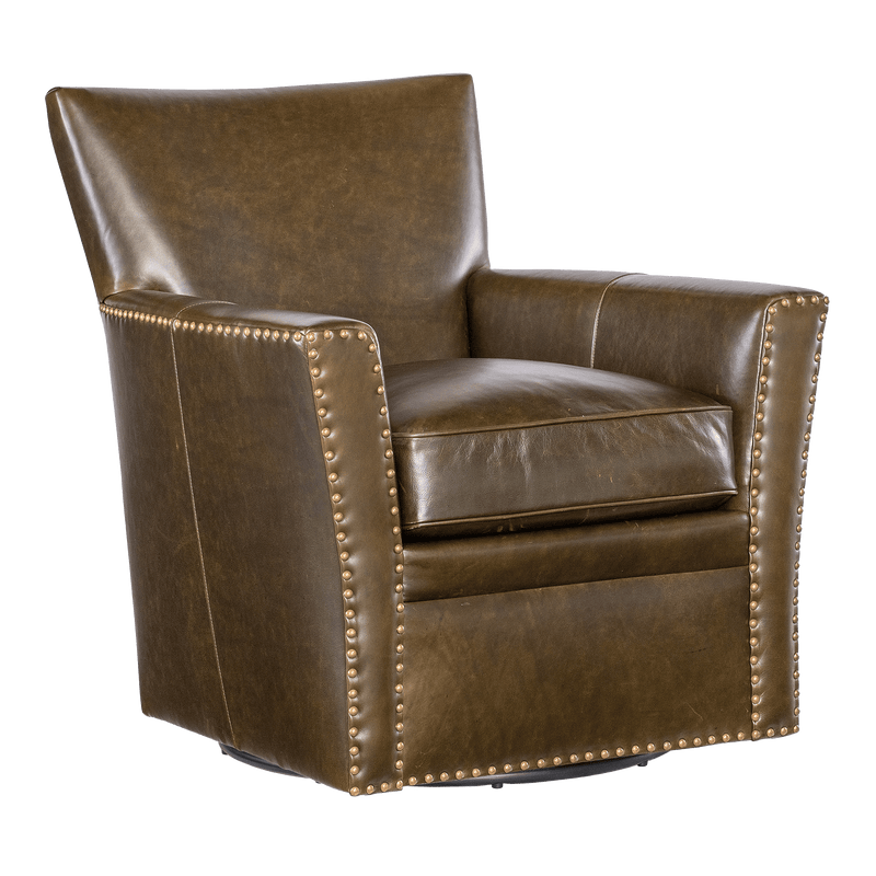 Mina Leather Swivel Chair, Brown