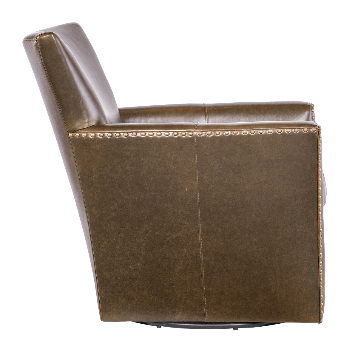 Mina Leather Swivel Chair, Brown