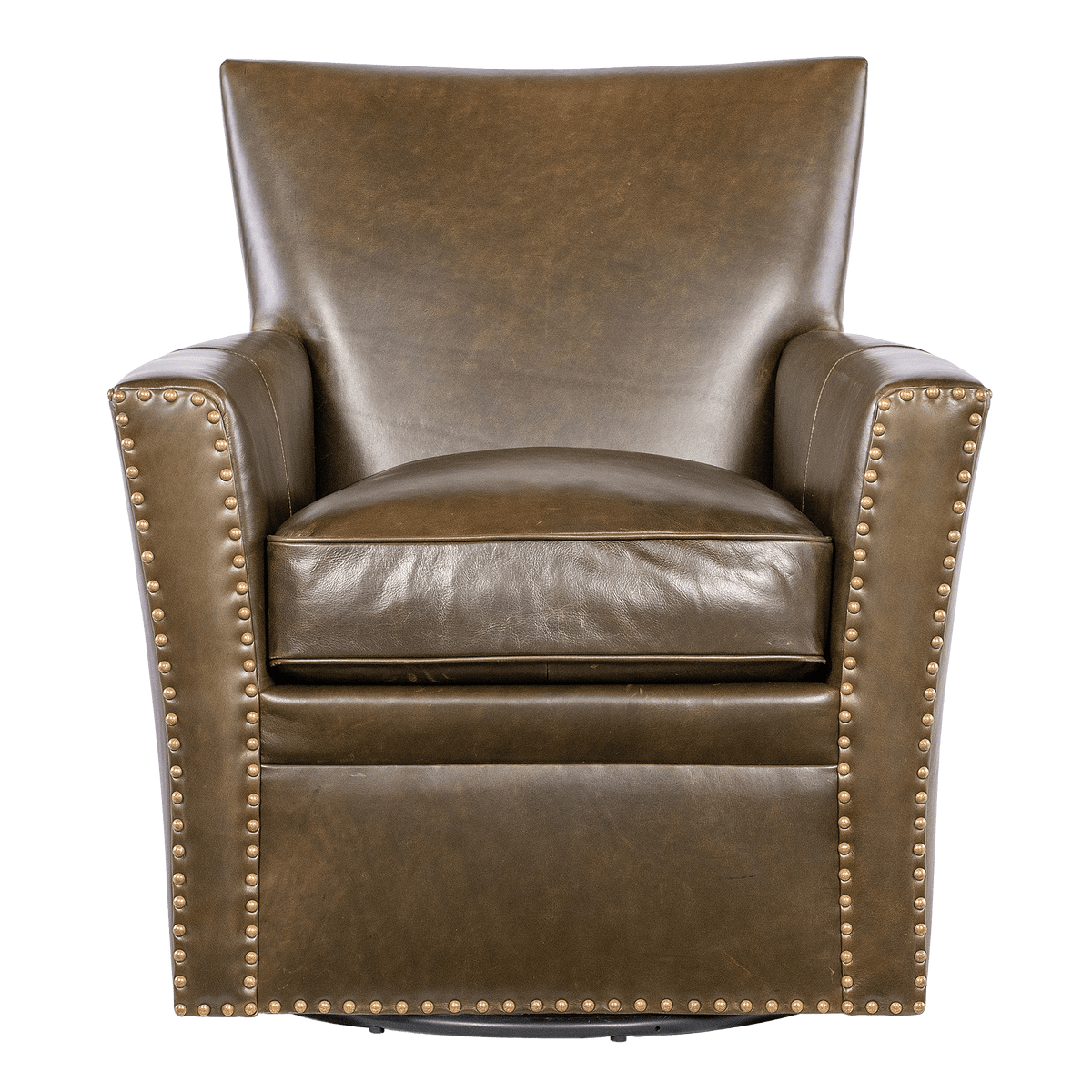 Mina Leather Swivel Chair, Brown