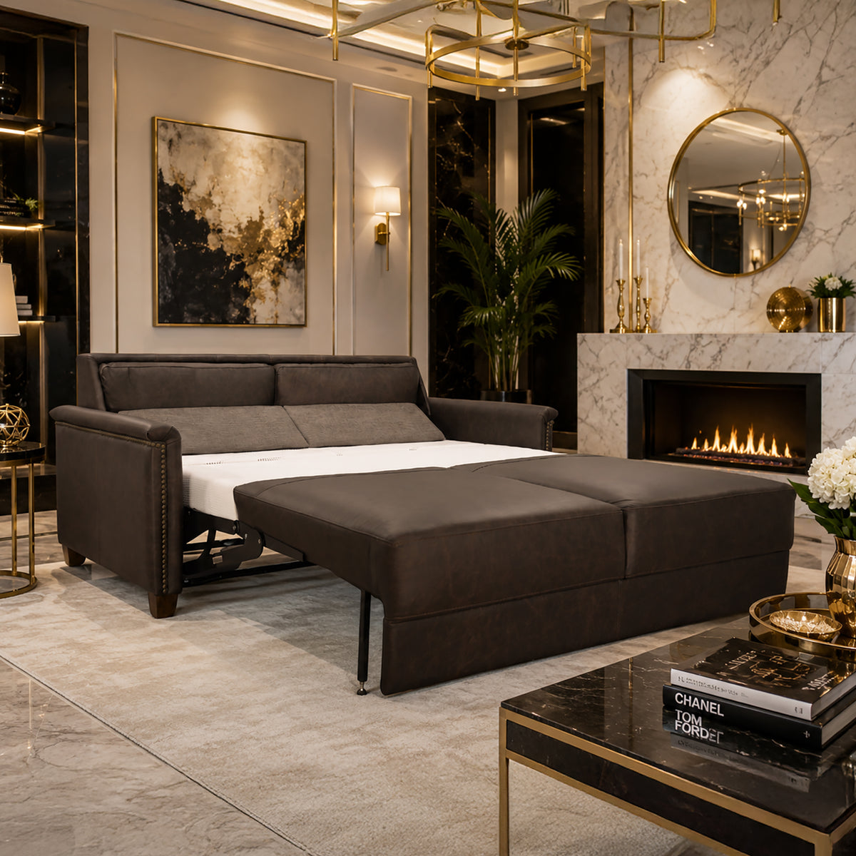 Miras Queen Sleeper Sofa, Leather | Premium Comfort & Easy-Open Design - Coja
