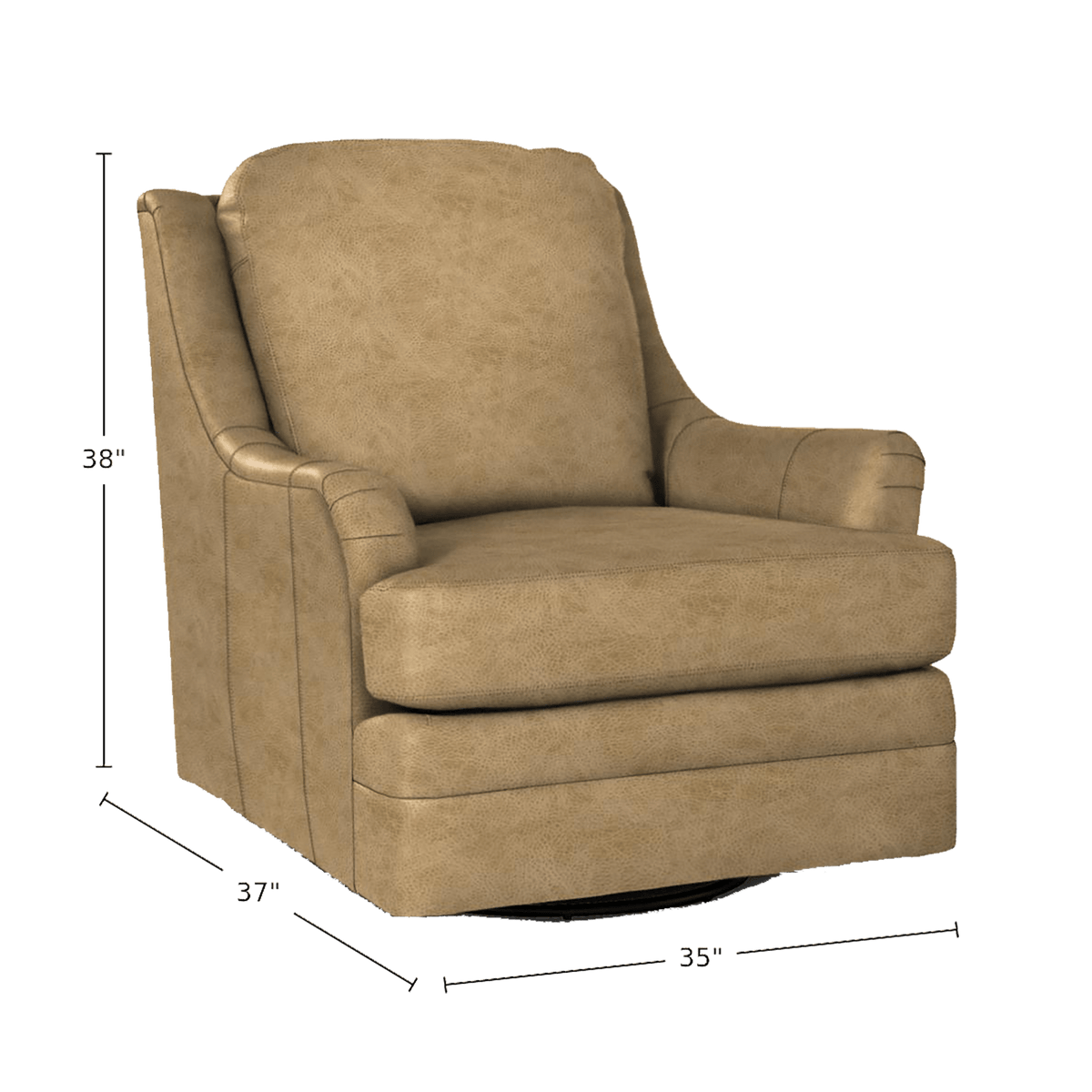 Mirelle Genuine Leather Glider Chair - Made in U.S.A. - Coja